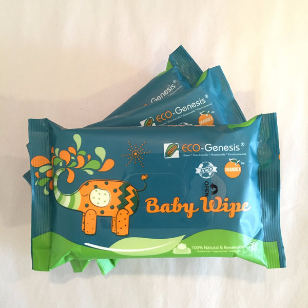 Natural Plant-based and Bioderadable Baby Wipes - 20 count package